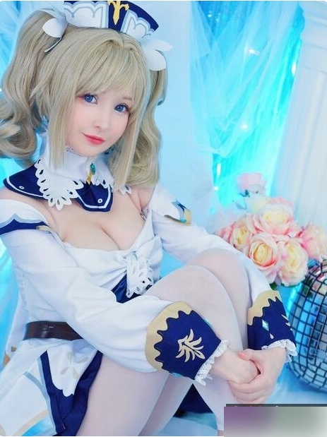 p站绝美动漫博主（Hidori+Rose）cos+芭芭拉，洋娃娃般无暇脸蛋秀色可餐【381MB】